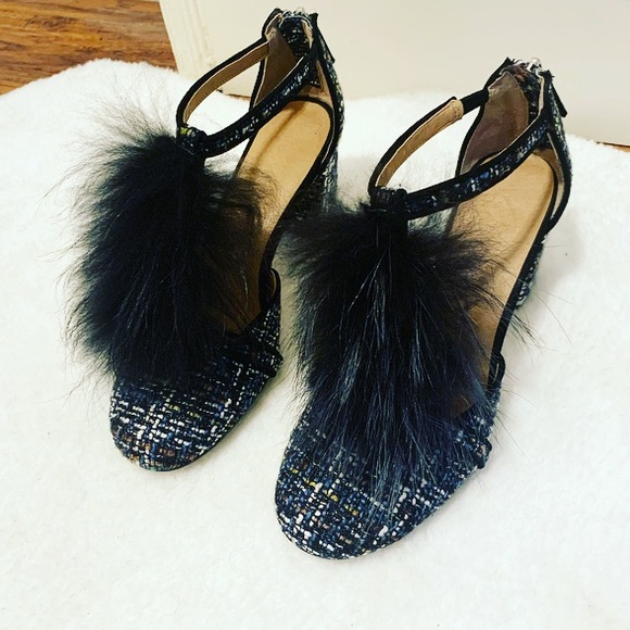 Anthropologie | Bettye by Bettye Muller Faux Fur T-Strap Heels - Picture 4 of 13